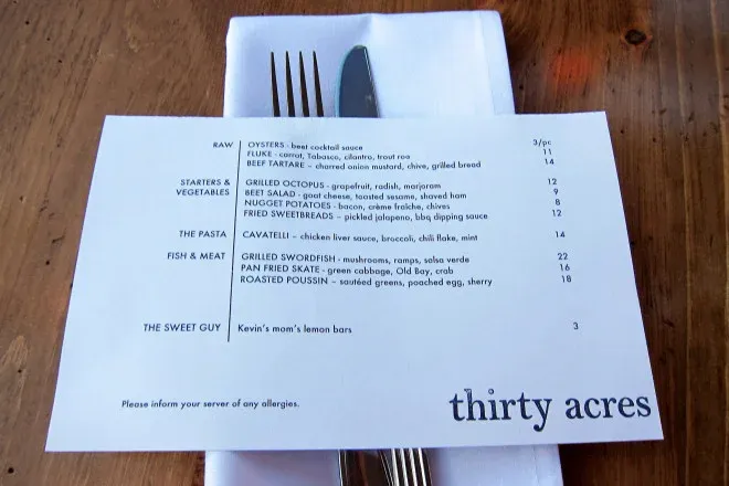 When creating menu writing samples, make sure to keep descriptions short