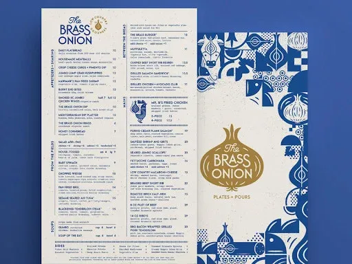 A modern menu design with a basic color scheme