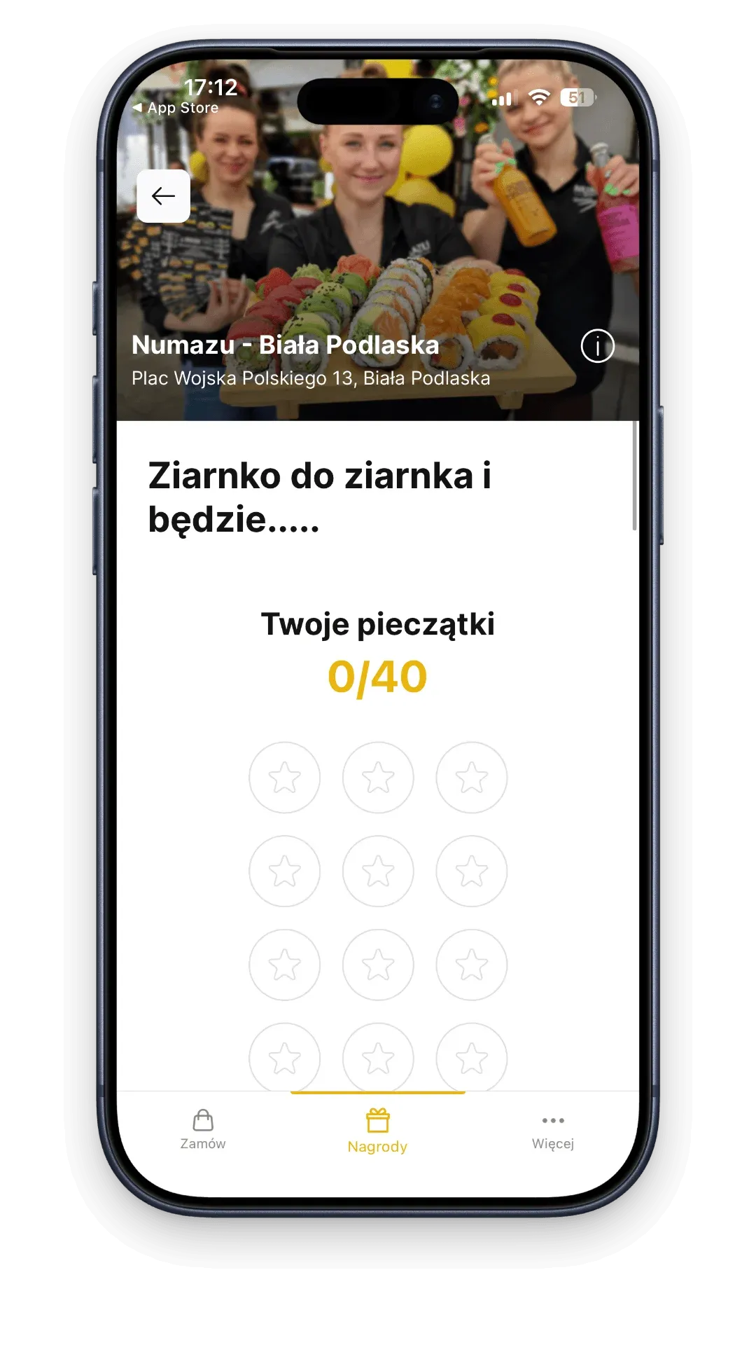 Aplikacja mobilna Numazu — ekran 2