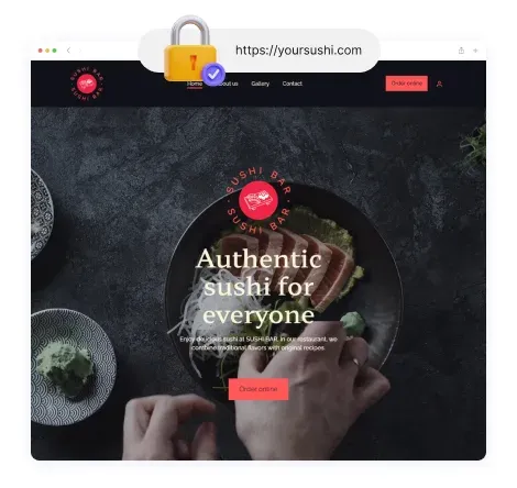 Restaurant website with SSL and custom domain