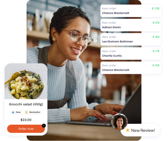 Restaurant online ordering managed in the UpMenu dashboard