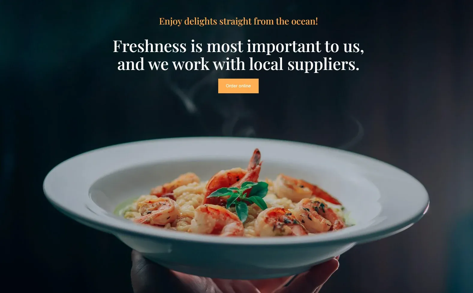 An example of a pop-up food business website