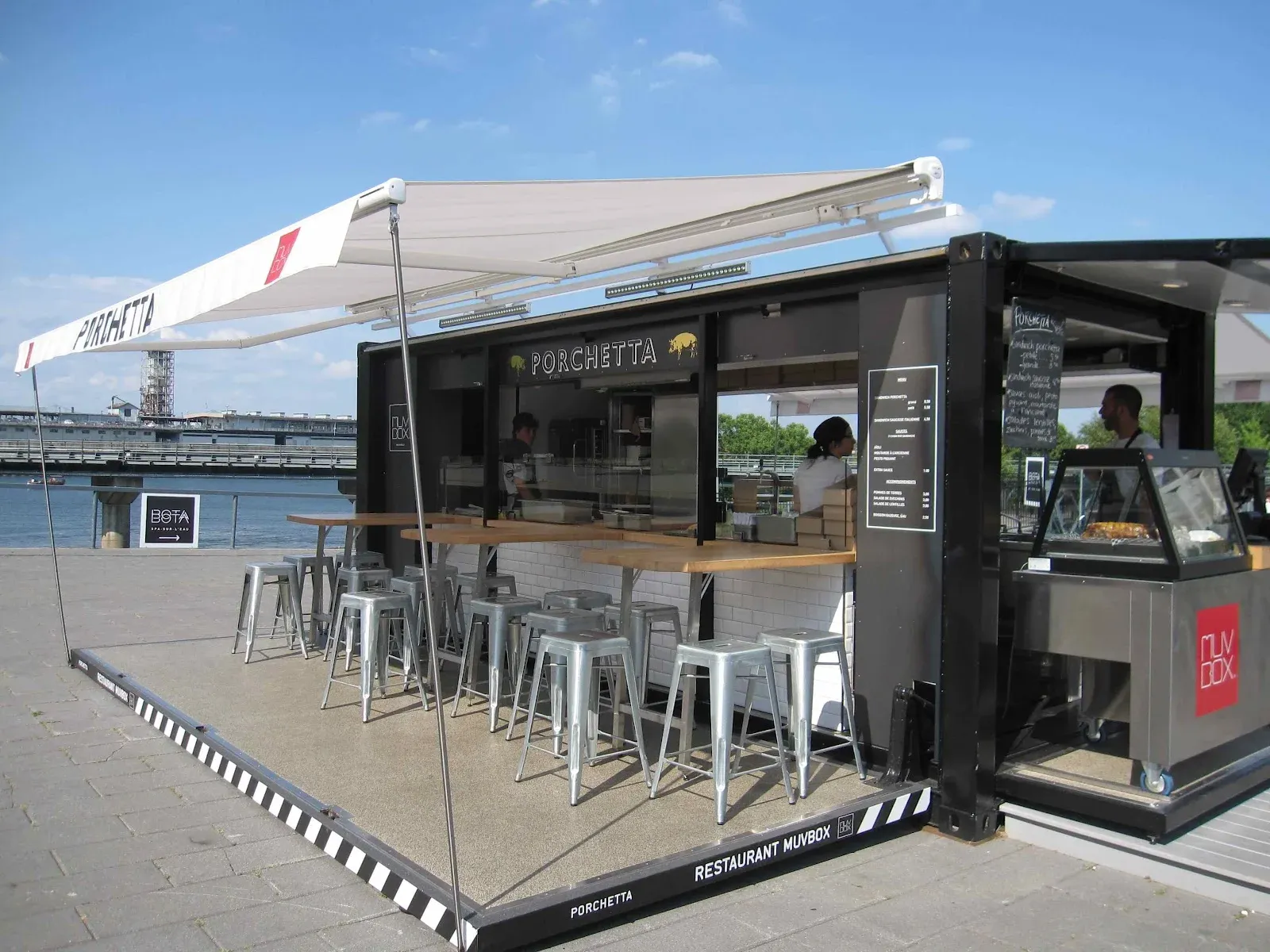An example of one of the temporary pop-up kitchens