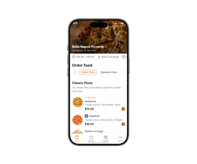 UpMenu branded mobile ordering app