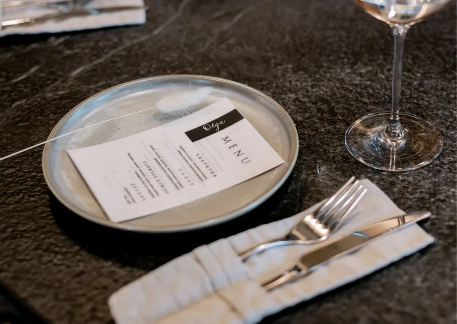 Example of prix fixe menu