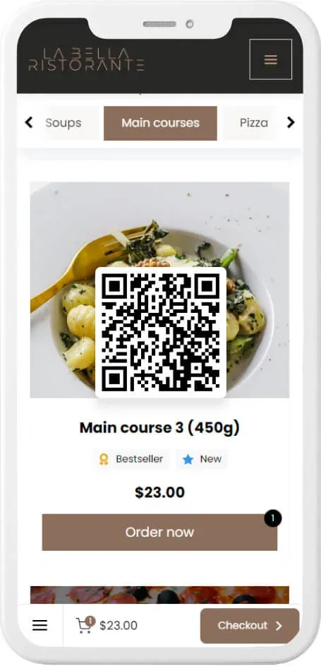 QR code menu template — example 3