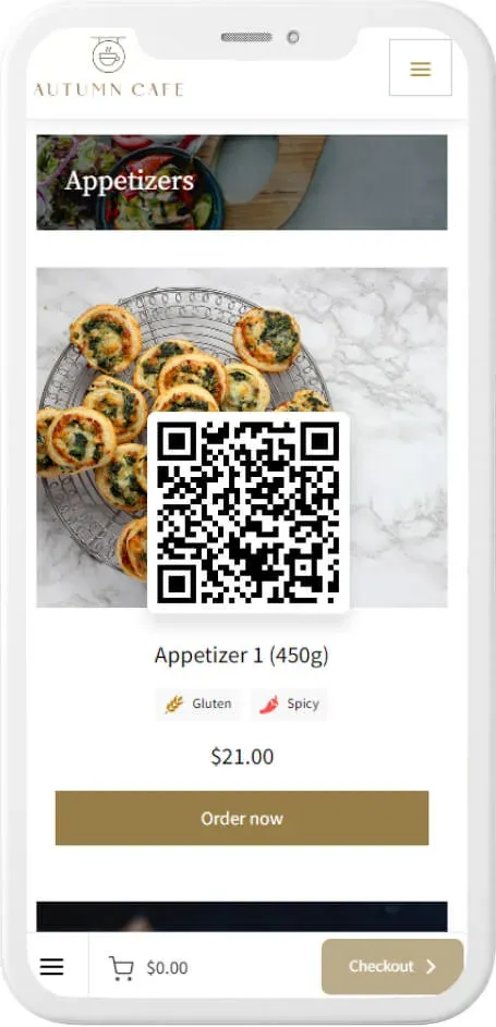 QR code menu template — example 5