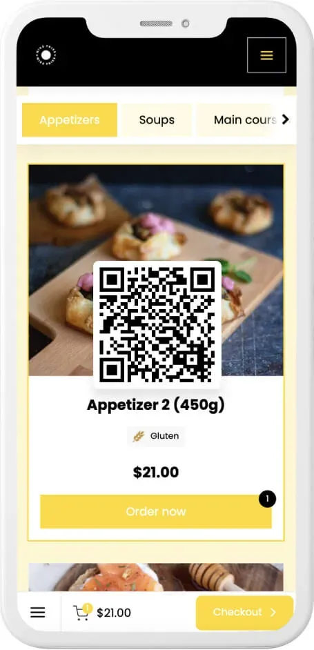 QR code menu template — example 8
