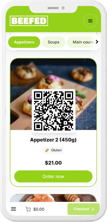 QR code menu template — example 10