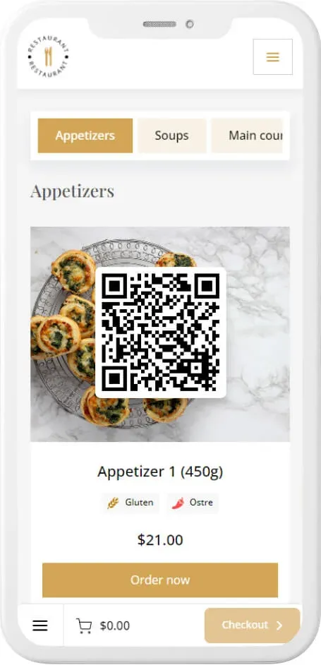 QR code menu template — example 11
