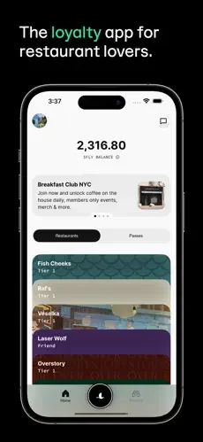 Blackbird restaurant app screenshot