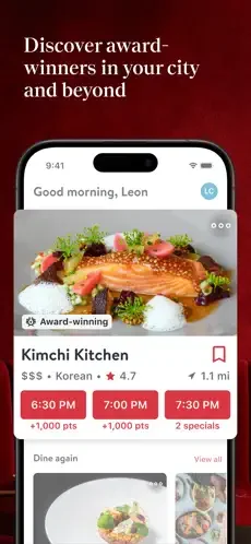 OpenTable restaurant app screenshot