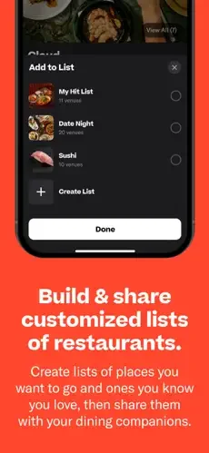 Resy restaurant app screenshot