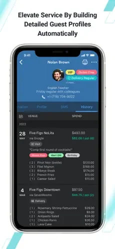 SevenRooms restaurant app screenshot