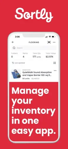 Sortly restaurant app screenshot