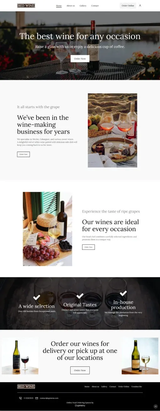 Red Wine website template
