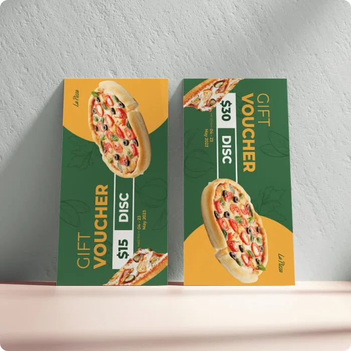 restaurant gift voucher - example of how to set up