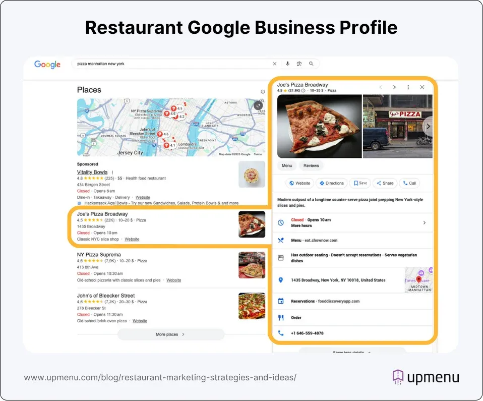 Restaurant Google Business Profile