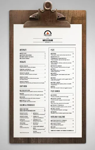 Experiment with single page restaurant menu designs