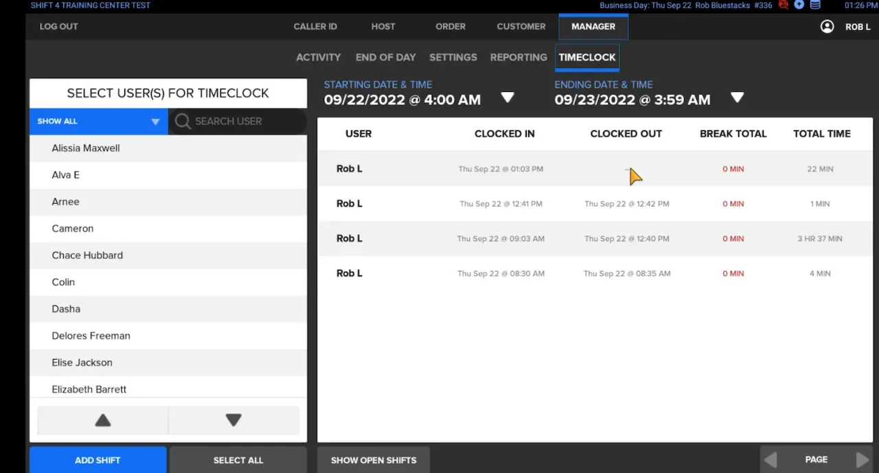 SkyTab by Shift4 POS table and order management view