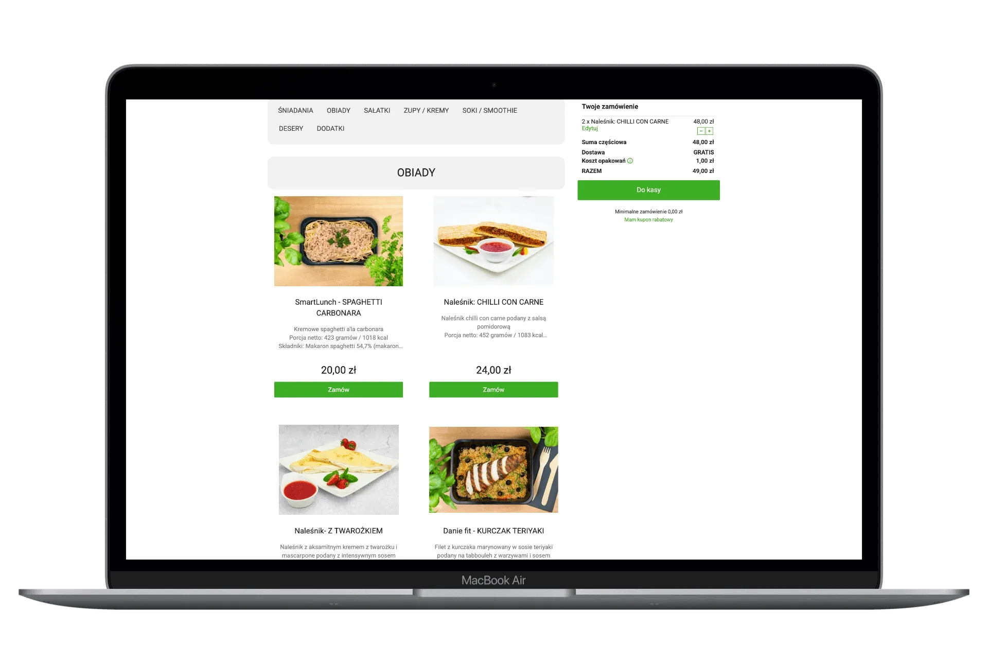 Smart Bistro - strona internetowa, widok 2