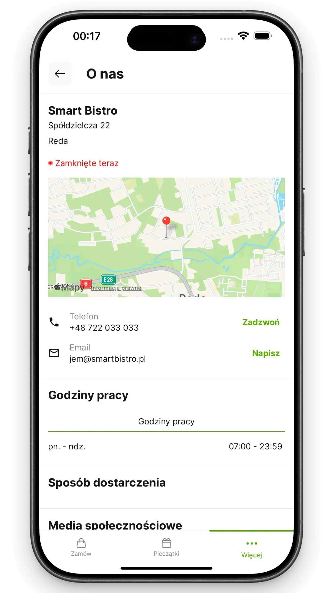Aplikacja mobilna Smart Bistro