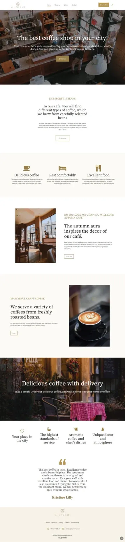 Autumn Cafe website template