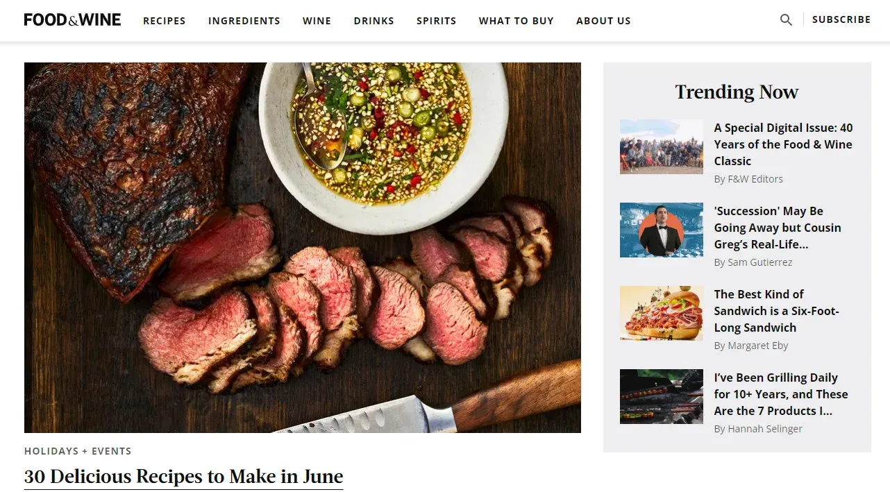 Food & Wine is one of the top food blogs every restaurant owner should visit