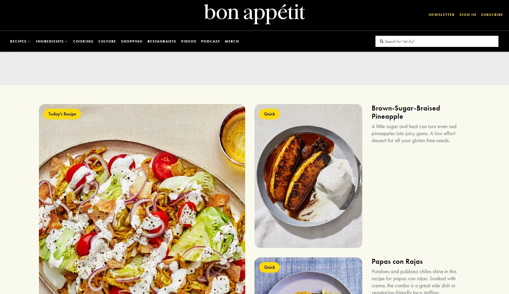 Bon Appétit is a top recipe blog for creatives
