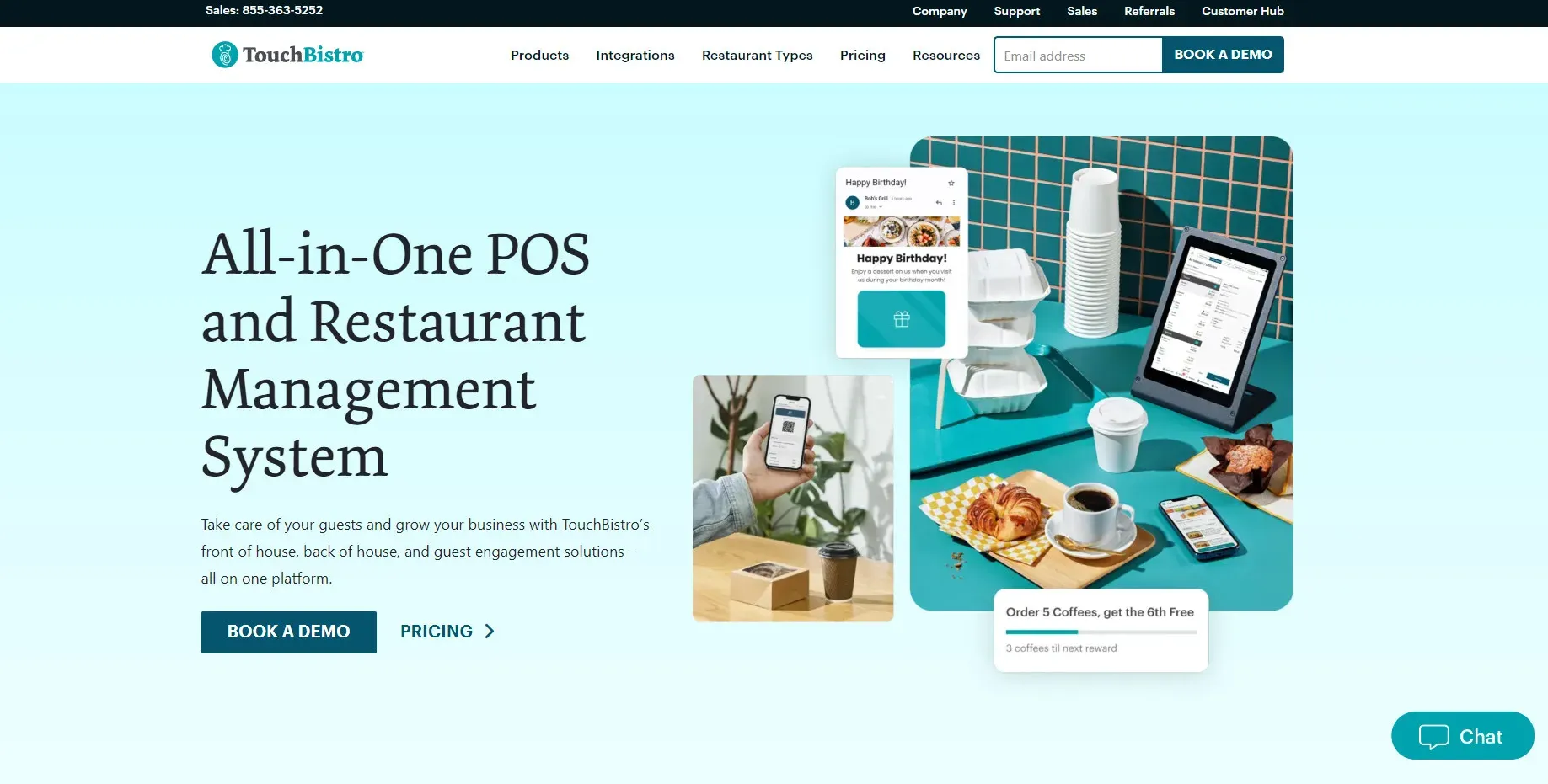 TouchBistro iPad POS in use at a cafe counter