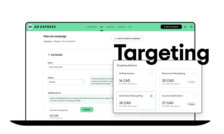 With Tripadvisor advertising, you’re able to track your data from one spot.