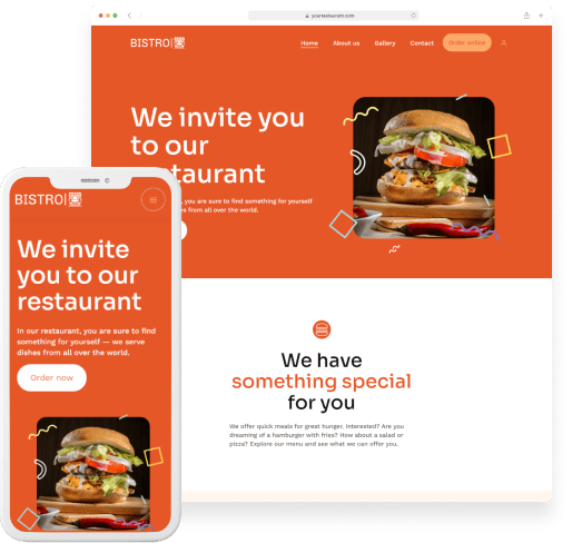 UpMenu restaurant website builder — themes and ordering pages