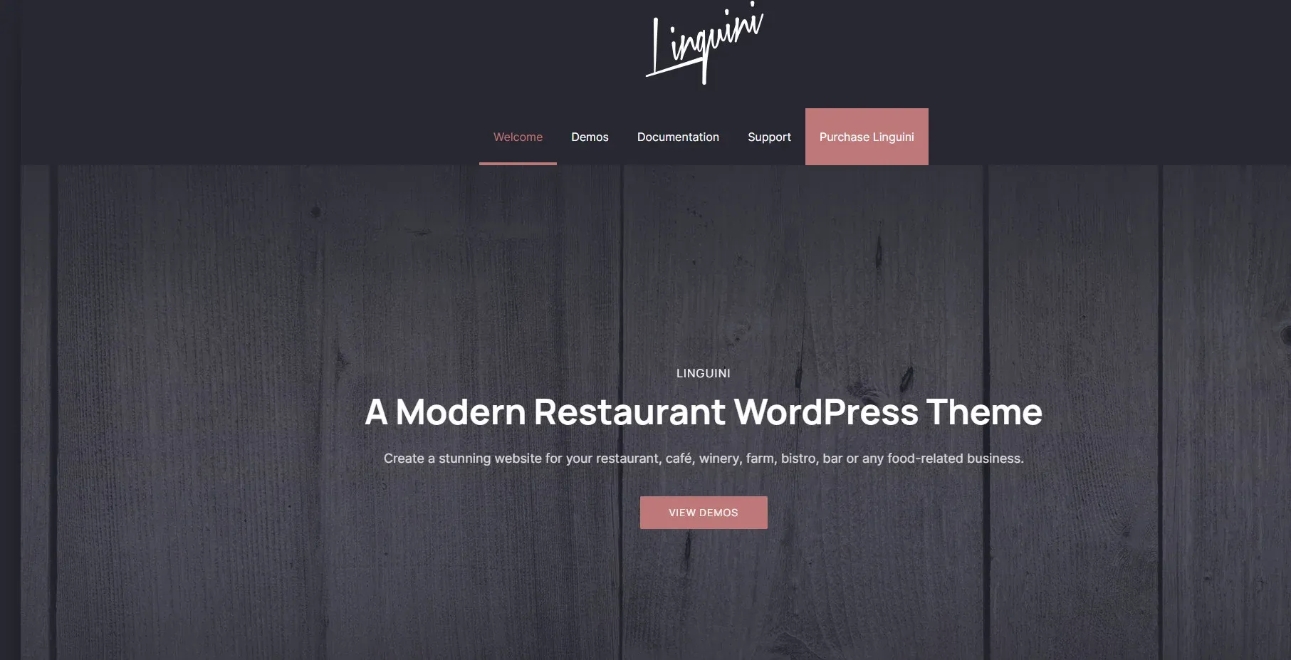 An example of the Linguini wordpress theme