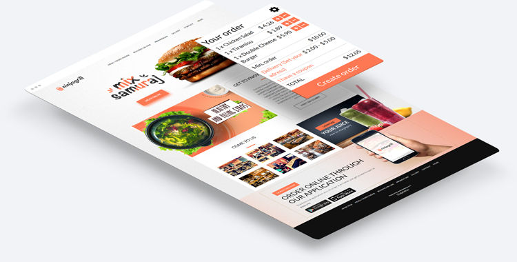 Restaurant menu builder feature in UpMenu web restaurants page builder