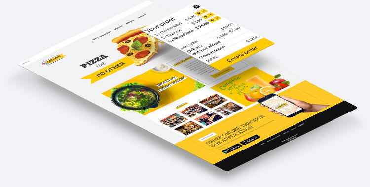 menu implemented on restaurant website