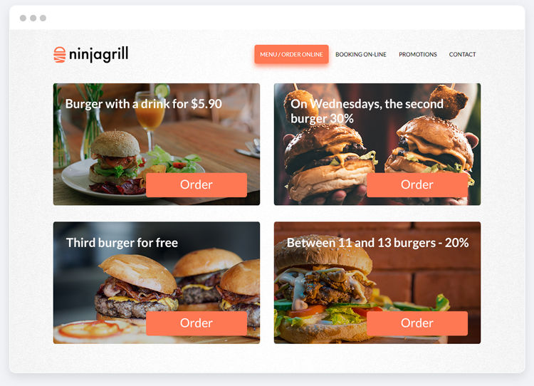 Menu items promoted with marketing tools