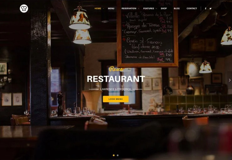 Resca restaurant template wordpress theme is ideal for bars, cafes, and restaurants alike