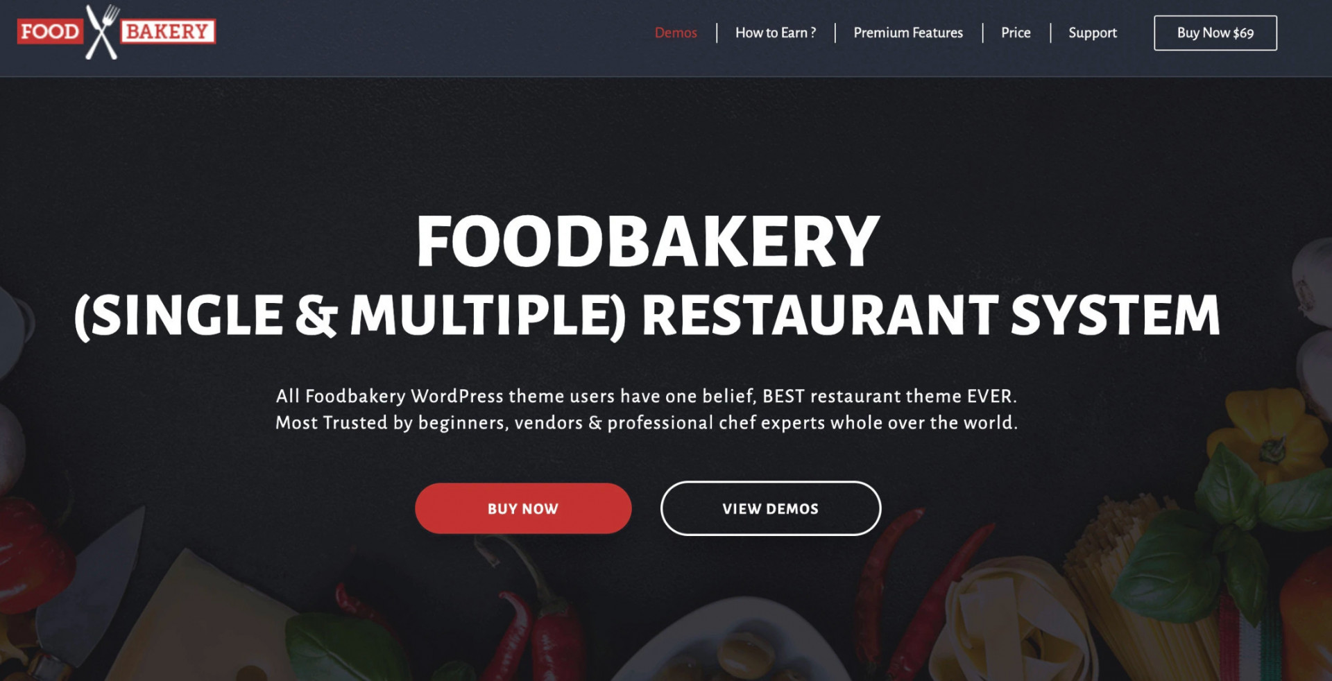 An example of the FoodBakery wordpress theme