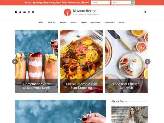 : An example of the Blossom Recipe wordpress theme