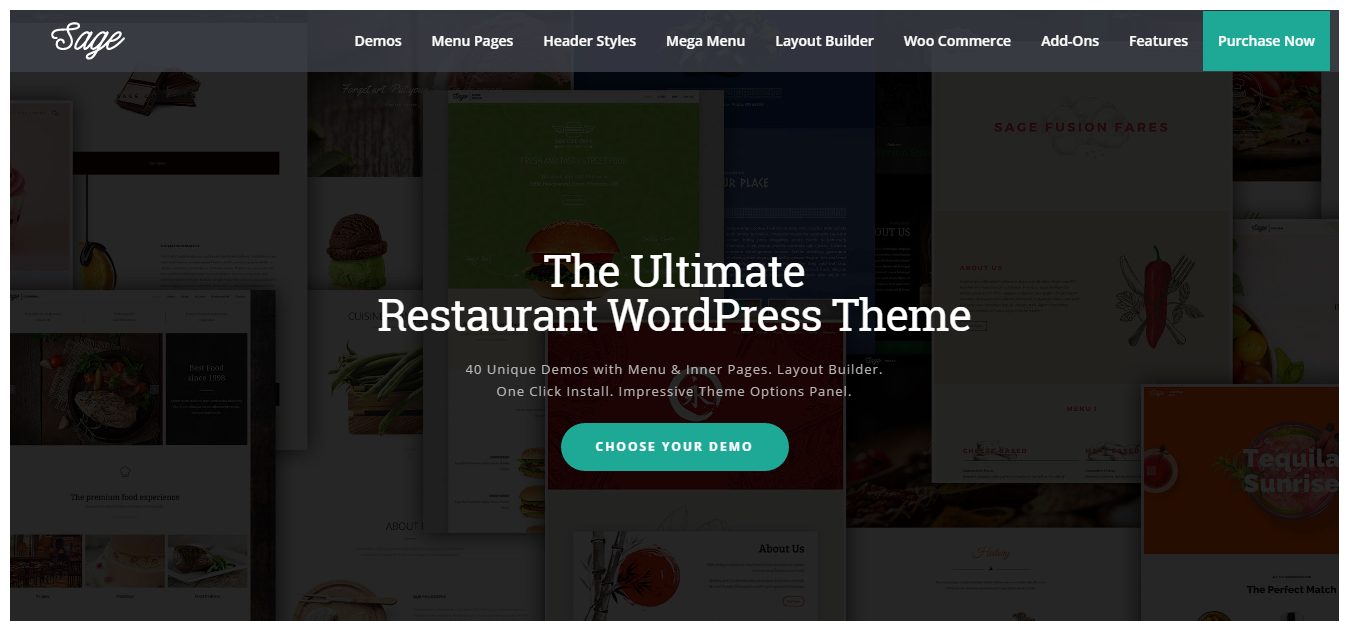 Sae is considered one of the best wordpress theme templates for restaurants