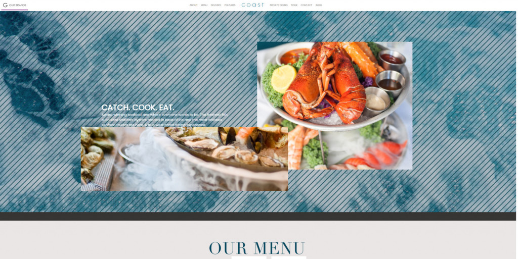  and example of a one page website for seafood restaurants 