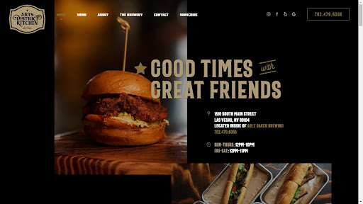  A restaurant webpage for bistros and burger joints