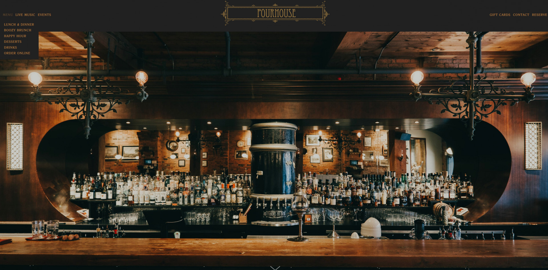  An example restaurant website for pubs 