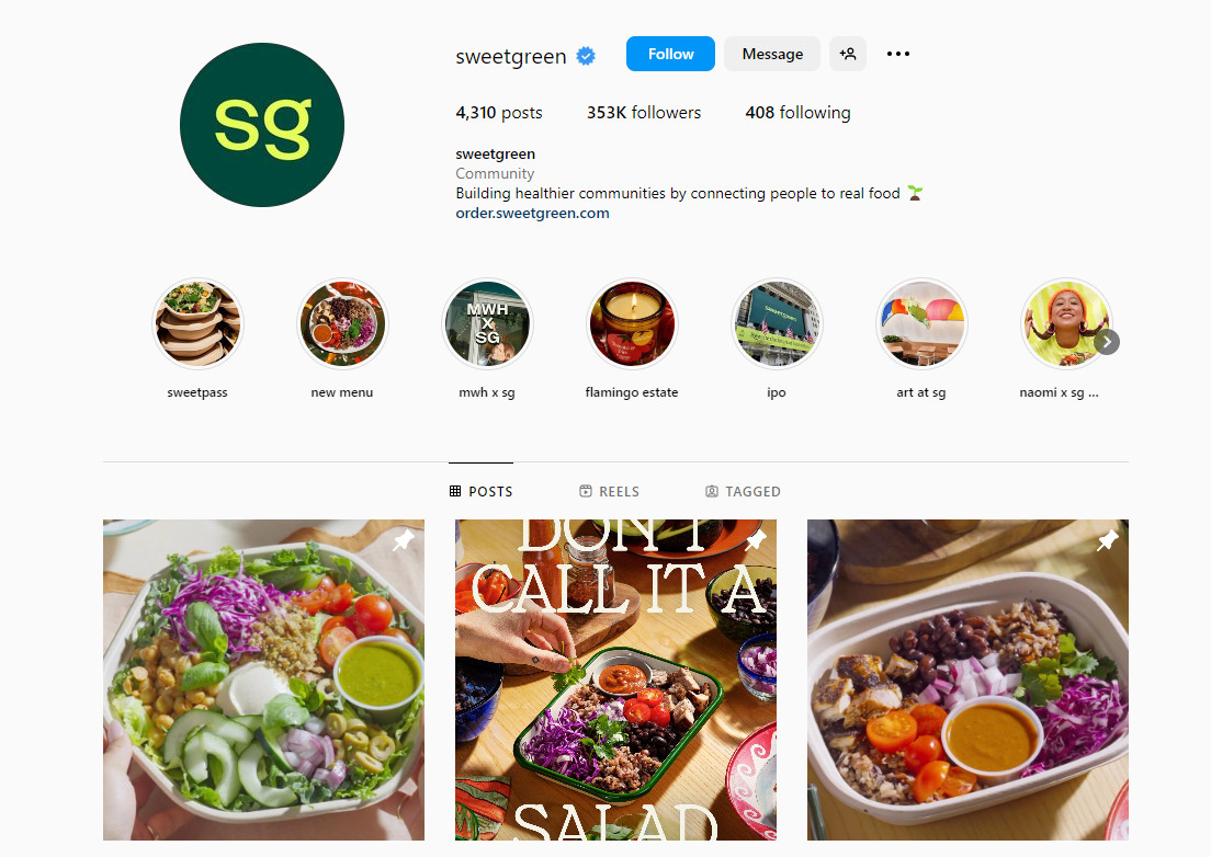 restaurant social media marketing - brand-image example instagram