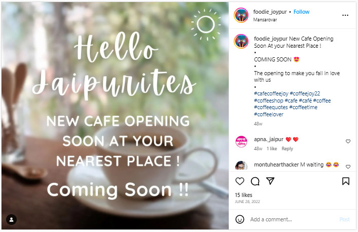 estaurant grand openings ideas: influencers example photo