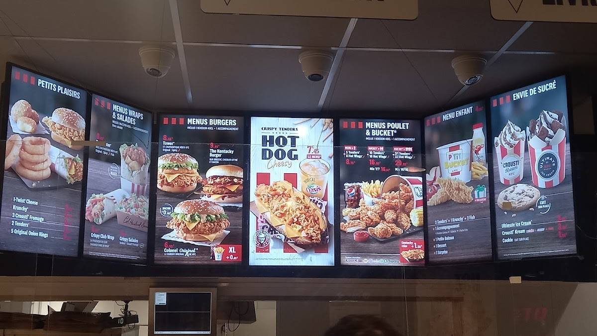 how to start a fast food restaurant - menu example KFC