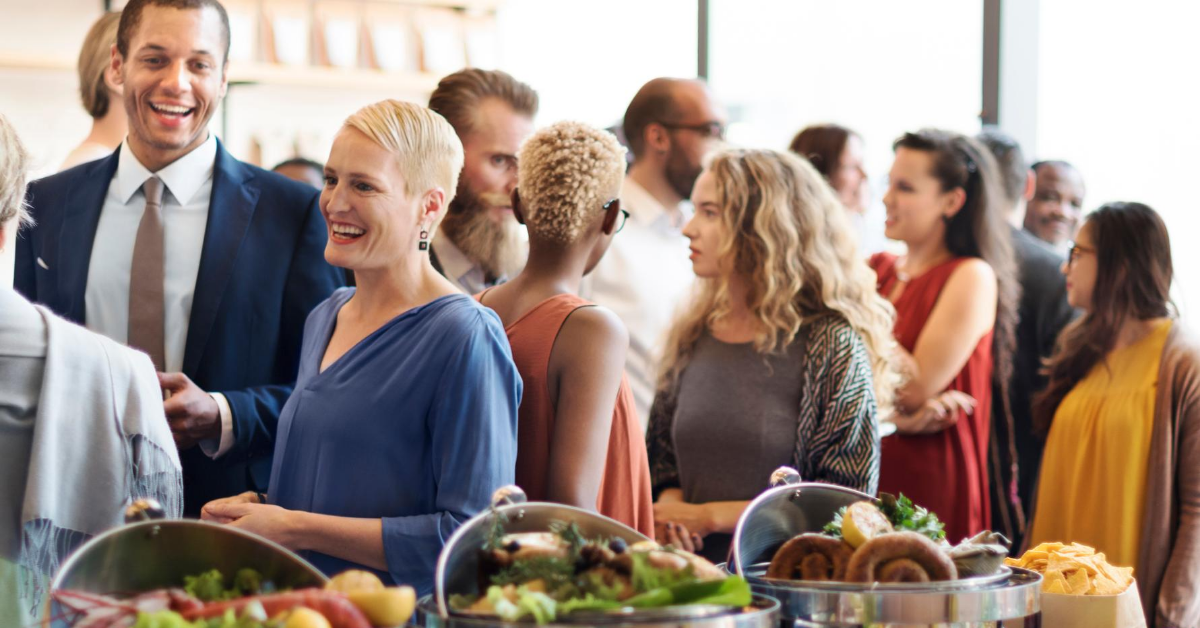 Customers gathering due to effective event marketing in restaurant