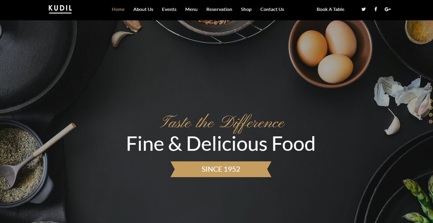 online food ordering WordPress theme Image of classical restaurant website template