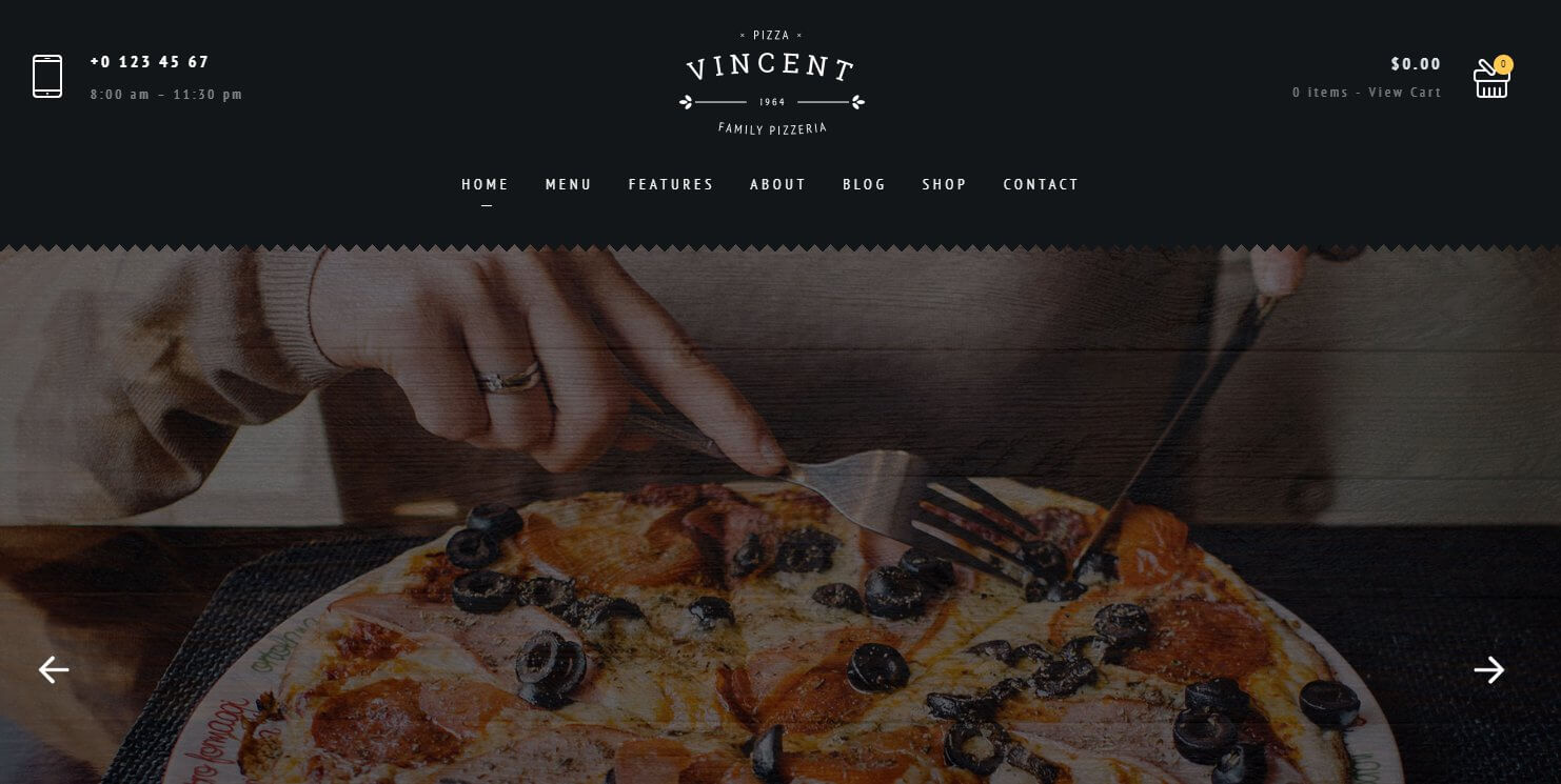 online food ordering WordPress theme best restaurant WordPress theme for traditional pizzeria