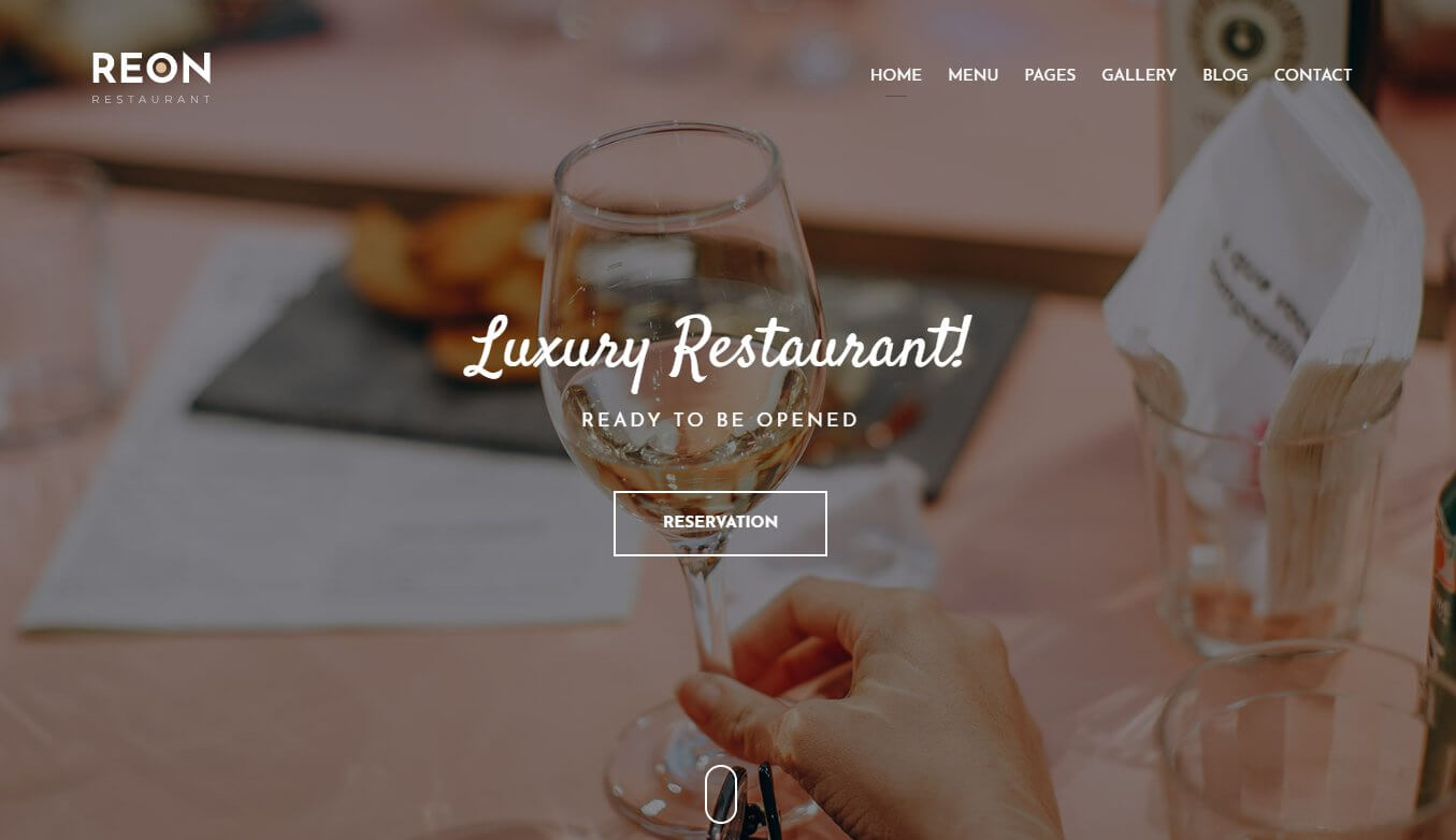 Classic design of Reon - beatiful WordPress theme for gourmet restaurants.
